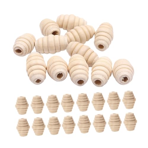 OFFIGAM 50 Stück Gewindete Oval Holz Spacer Perlen Natürliche Holzperlen für DIY Schmuckherstellung für Armbänder und Ohrringe von OFFIGAM