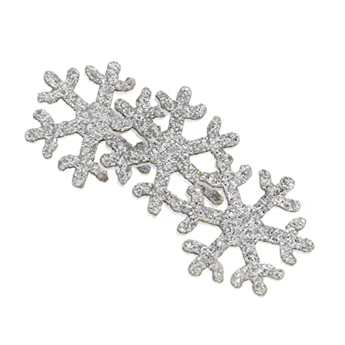 OFFIGAM 50 Stück Glitzer Schneeflocken DIY Haarspangen Patches für Mädchen Bastelmaterial für Haaraccessoires Handyhüllen und Kreative Projekte von OFFIGAM