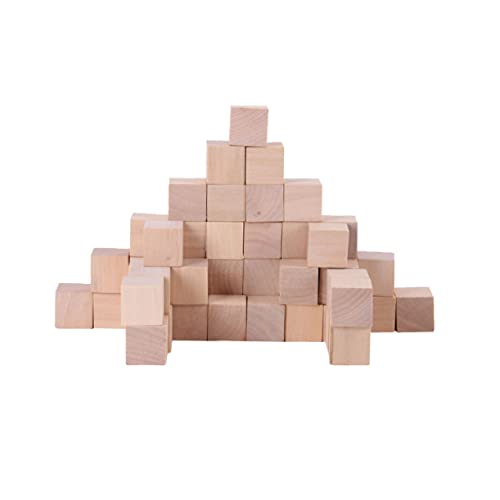 OFFIGAM 50 Stück Lotus Square Kleine Quadratische Würfel Quadrate Würfel Selber Machen Kleine Blöcke Bastelwürfel Handwerk Quadratischer Block Farbig Farbe Quadratischer Holzblock Hölzern von OFFIGAM