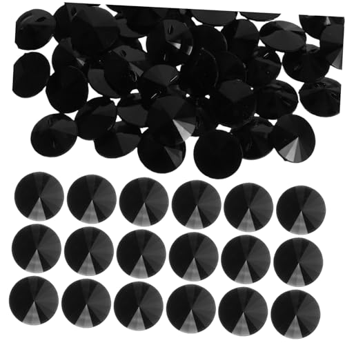 OFFIGAM 50 Stück Schwarze Runde Acryl Kristall Rhinestone Knöpfe für Kleidung Cardigans und Pullover Dekorative Knöpfe für Handarbeiten Glanzvolles Design Langlebige Konstruktion von OFFIGAM