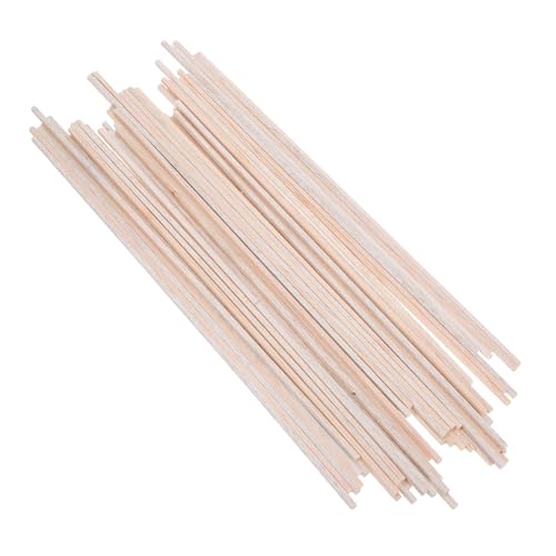 OFFIGAM 50 Stück Unbearbeitete Balsaholzstäbe Quadratische Holzstäbchen für Diy Projekte Bastelbedarf Modellbau Natürliche Holzoptik und Vielseitig Einsetzbar von OFFIGAM