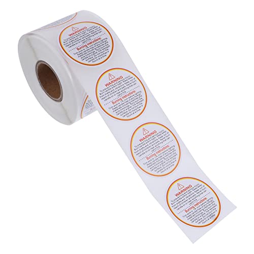 OFFIGAM 500stücke Kerzenwarnaufkleber Für Kerzengläser Abnehmbare Selbstklebende Etiketten Wasserfest Professionelles Design Für Weihnachten von OFFIGAM