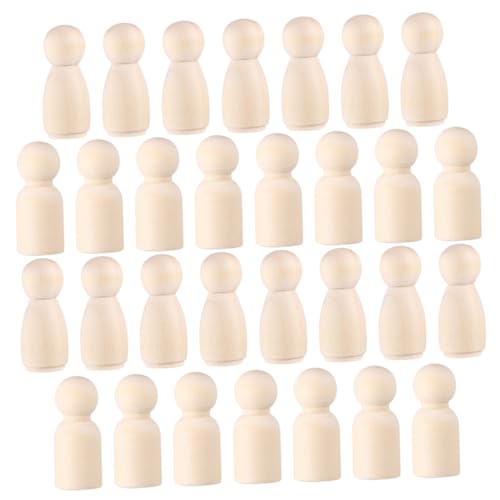 OFFIGAM 50Stücke DIY Holzpuppen Unbemalt Natürliche Holzfiguren für Kreative Bastelprojekte zum Dekorieren und Bemalen Große Unvollendete Holzfiguren für Hochzeit von OFFIGAM