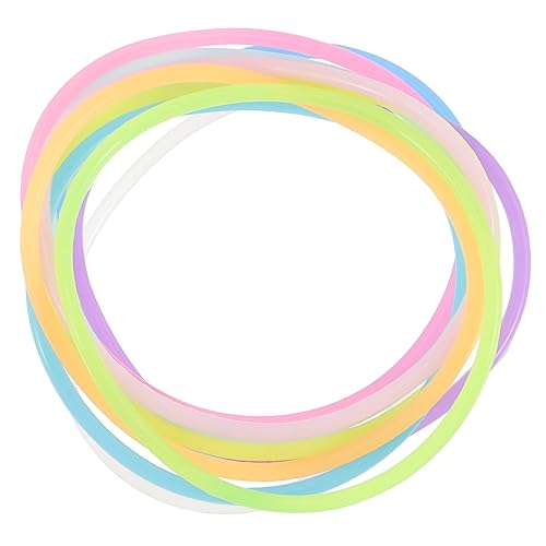 OFFIGAM 50Stücke Leuchtende Silikon Armbänder Bunte Jelly Armbänder für Retro Partys Festivals und Haarbindungen Nachtleuchtende Handgelenkaccessoires für Erwachsene von OFFIGAM