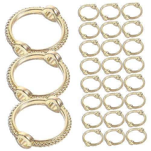 OFFIGAM 50Stücke Metallperlenrahmen Runde Perlenrahmen mit Löchern für Armbänder und Halsketten Vergoldet Leichtes und Langlebiges Schmuckzubehör für DIY Projekte von OFFIGAM