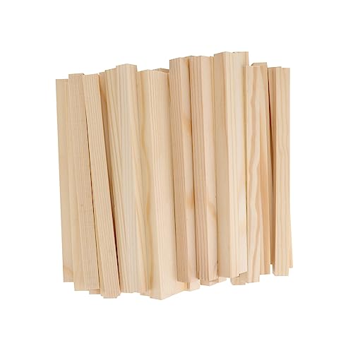 OFFIGAM 50Stücke Quadratische Holzstäbchen DIY Handwerksmaterialien Naturholz für Bastelprojekte für Dekoration und Modellbau Langlebig und Vielseitig Einsetzbar von OFFIGAM