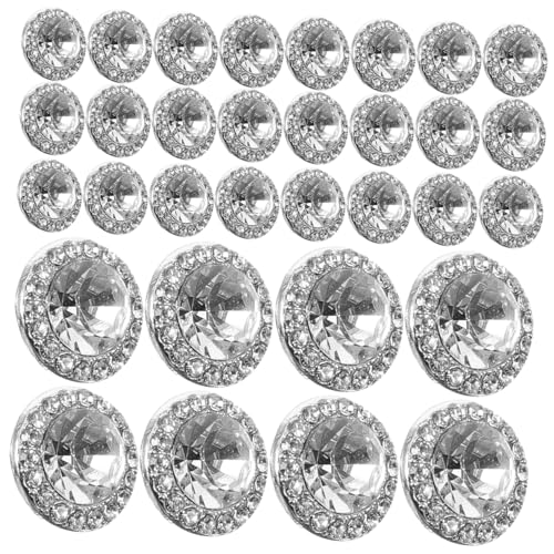 OFFIGAM 50Stücke Strass Knopfdekor Glänzende Knöpfe Legiertem Material für Nähprojekte für Kleidung Taschen Hüte und Mehr Verleihen Charme und Stil von OFFIGAM