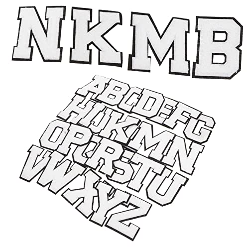 OFFIGAM 52 Stück Teiliges Buchstaben Aufnäher zum Aufbügeln Verschleiß Stickerei Patches für Kleidung Jeans Rucksäcke und Bastelprojekte für DIY Projekte von OFFIGAM