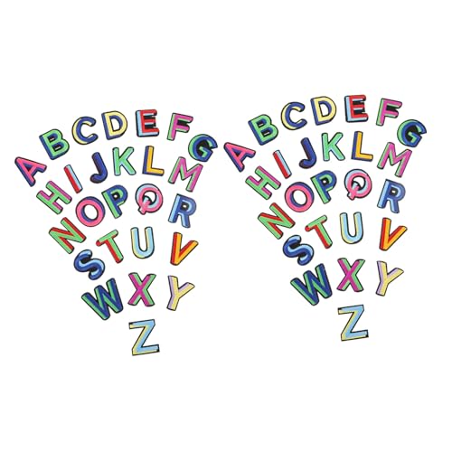 OFFIGAM 52Stücke Teiliges Alphabet Patches Bunte Buchstaben Aufnäher für Kreative Nähprojekte zum Aufbügeln Kleidung und Taschen Langlebig und Sicher der Anwendung von OFFIGAM