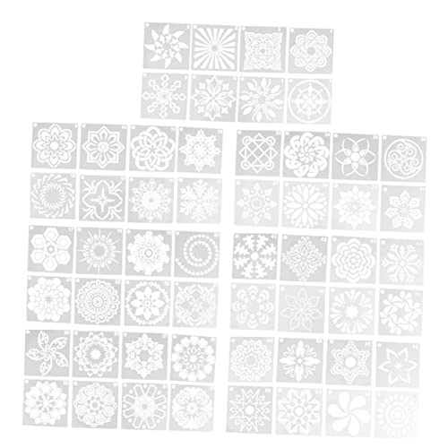 OFFIGAM 56 Stück Durchbrochene Malvorlage Dekoration Malerei Mandala Malschablonen DIY Mandalasteine Kunst für Schablonen aushöhlen Schablonen zum Zeichnen von Mode Weiß von OFFIGAM