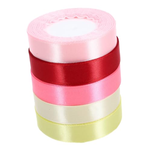 OFFIGAM 5Rollen Geschenkband Dekoratives Satinband Farben Pfirsichrosa Weinrot für Geschenkverpackungen und Festdekoration OFFIGAM 5Rollen Geschenkband Dekoratives Satinband Farben Pfirsichrosa Weinrot für Geschenkverpackungen und Festdekoration von OFFIGAM