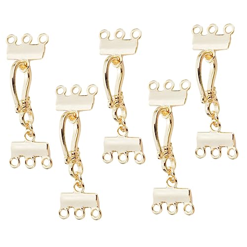 OFFIGAM 5Stücke Geschichtete Halskette Verschlüsse Multi Strang Schmuckverschlüsse für Armbänder und Ketten für DIY Schmuckherstellung und Projekte von OFFIGAM