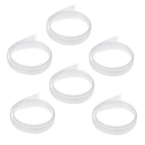 OFFIGAM 6 Rollen Dekorative Aufkleber bohrer Tape Dekoration groß Strassband Sammelalbum bunt dekoratives Klebeband Aufkleber für Scrapbooking Strassaufkleber Acryl Weiß von OFFIGAM