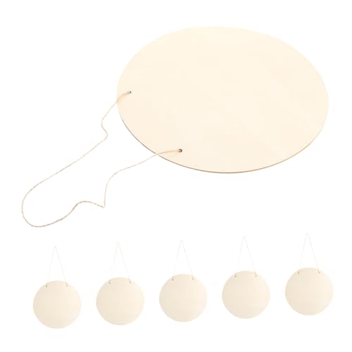 OFFIGAM 6 Stück DIY Malerei Hängedekoration für Zuhause Büro und Feiertagsdekoration Runde Holzschilder zum Basteln von OFFIGAM