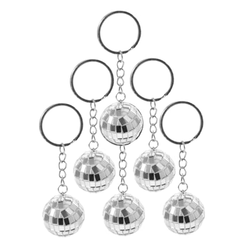 OFFIGAM 6 Stück Disco Schlüsselanhänger Mini Diskokugeln Dekoration Schlüsselanhänger Partygeschenke Discokugel Schlüsselanhänger Disco Rodeo Schlüsselanhänger Mini Diskokugel von OFFIGAM