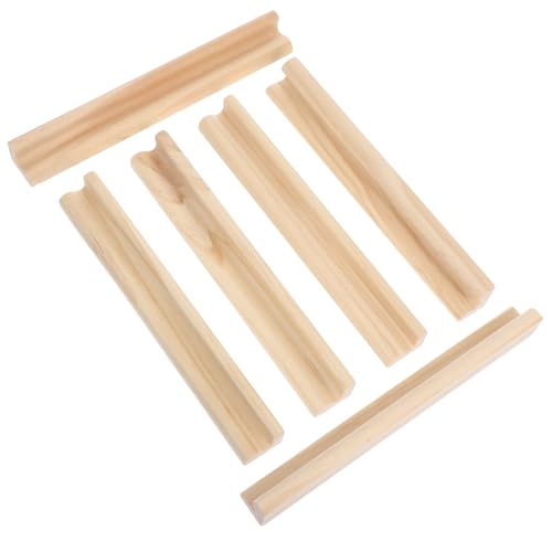 OFFIGAM 6 Stück Englische Alphabetbasis Kartensortierfach Briefschilder Dominoständer Aus Holz, Dominohalter Briefablagen Für Lebensmittel Domino-halter Domino-tabletts Kiefernholz Beige von OFFIGAM