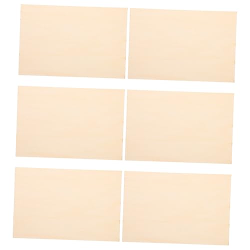 OFFIGAM 6 Stück Handgefertigte Holzplatten für Diy Bastelprojekte Unbehandelte Holzplatten zum Malen und Zeichnen Dicke für Kreative Kunstwerke von OFFIGAM