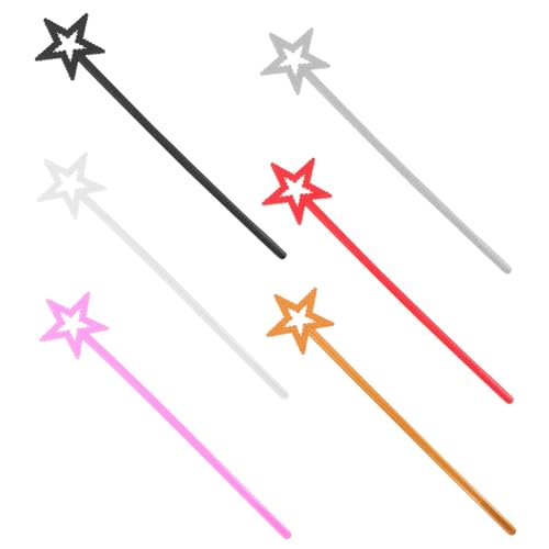 OFFIGAM 6 Stück Prinzessin Stock für Kind Geburtstag Mädchen Kostüm Costume Costumes for игрушки для девочек starfild Sternförmige Feenstäbe Feenstöcke Sternenstäbe pp von OFFIGAM