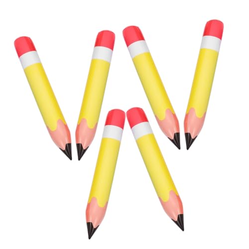 OFFIGAM 6 Stück Teiliges Aufblasbare PVC Bleistifte für Schulanfang Deko Lustige Hängende Bleistift Dekoration für Klassenzimmer und Geburtstagsfeiern Gelb von OFFIGAM