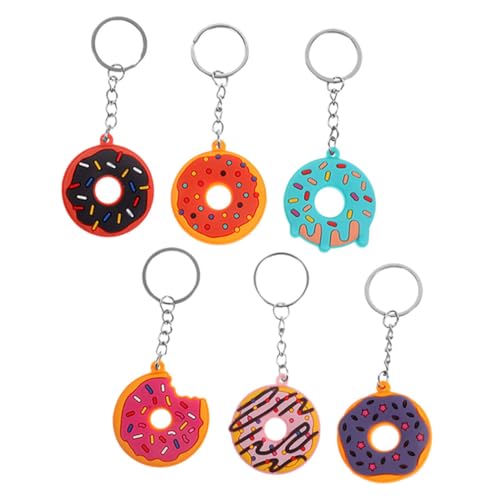 OFFIGAM 6 Stück Teiliges Donut Schlüsselanhänger Süße Dessert Förmige Hängeanhänger für Geldbörsen Kreative Dekoration für Autoschlüssel und Taschen für Partys und von OFFIGAM