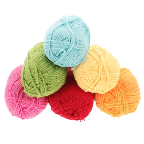 OFFIGAM 6 Stück Teiliges für Strick und Häkelprojekte Weiches Flexibles Garn Verschiedenen Farben für Diy Kunsthandwerk und Kleidung von OFFIGAM
