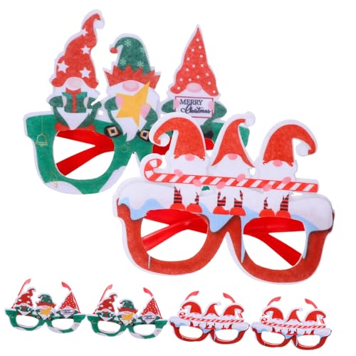 OFFIGAM 6 Stück faschingsbrille karnevalsbrille witzige brillen Partyzubehör Teller Weihnachtsbrille Foto-Requisite weihnachtsdeko Weihnachtsbrillengestell Party-Brillengestell Plastik von OFFIGAM