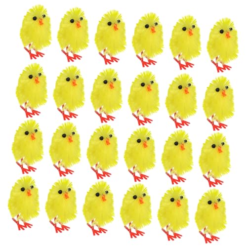 OFFIGAM 60 Stück Mini Ostern Küken Dekoration Flauschige Desktop Deko für Osterfeiern Große Hühnerfiguren Party und Tischdekoration von OFFIGAM