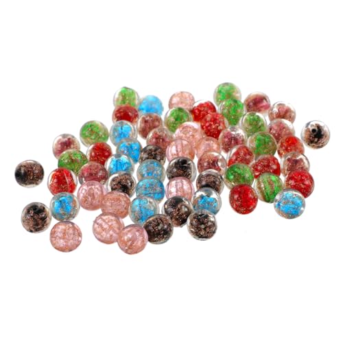 OFFIGAM 60 Stück Teiliges Leuchtende Glasperlen Glänzend Rund für DIY Schmuckherstellung Armbänder Halsketten Basteln Handgefertigt Farbenfrohe Glasperlen für Kreative Bastelprojekte von OFFIGAM