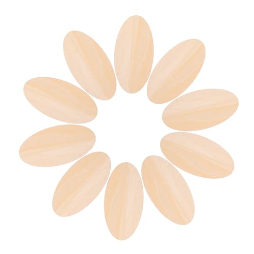 OFFIGAM 60 Stück Unvollendete Dicke Holzscheiben für Diy Projekte Oval Geformte Holzformen für Bastelarbeiten und Dekoration von OFFIGAM
