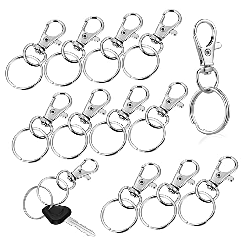OFFIGAM 60Sätze Schlüsselketten Drehbare Schnapphaken und Ringe für Schlüsselbund Lanyard Handtaschen und DIY Projekte Metallclips mit Schlüsselring von OFFIGAM