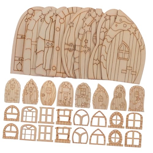 OFFIGAM 64Stücke Feenhaustüren Holz Unvollendete DIY Bastelsets Dekorative Gartenzubehör für Feengärten und Raumgestaltung für Garten und Bastelprojekte OFFIGAM 64Stücke Feenhaustüren Holz Unvollendete DIY Bastelsets Dekorative Gartenzubehör für Feengärten und Raumgestaltung für Garten und Bastelprojekte von OFFIGAM