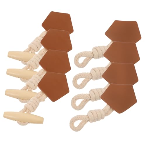 OFFIGAM 8 Paare Knebelknöpfe Holz für Kleidung Retro Verschlussknöpfe für Jacken Mäntel und Sweater PU Leder Vielseitig Einsetzbar Einfach zu Handhaben und von OFFIGAM