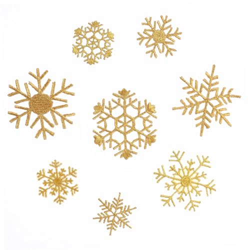 OFFIGAM 8 Stück Bestickter Aufnäher Mit Schneeflocken Feiertags-schneeflockenflecken Flicken Aufnähen Winterapplikation Mit Schneeflocken Basteln Dekorationen Golden Künstliches Stickgarn OFFIGAM 8 Stück Bestickter Aufnäher Mit Schneeflocken Feiertags-schneeflockenflecken Flicken Aufnähen Winterapplikation Mit Schneeflocken Basteln Dekorationen Golden Künstliches Stickgarn von OFFIGAM