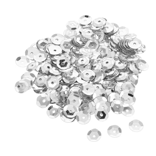 OFFIGAM 800Stücke Runde Pailletten Silber Iridescent Glitzerlose Perlen mit Löchern für DIY Bastelprojekte Kleidung und Home Decor von OFFIGAM