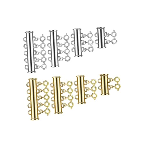 OFFIGAM 8Stücke Multifunktionale Magnetverschlüsse Silberne und Goldene Federschnallen für DIY Schmuck Starke Haltekraft für Ketten Armbänder und Mehr OFFIGAM 8Stücke Multifunktionale Magnetverschlüsse Silberne und Goldene Federschnallen für DIY Schmuck Starke Haltekraft für Ketten Armbänder und Mehr von OFFIGAM