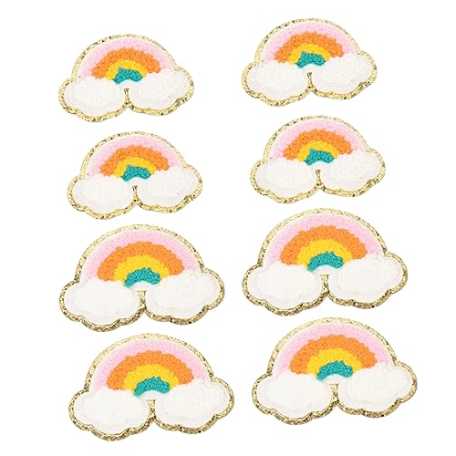 OFFIGAM 8Stücke Teiliges Bunter Stickflicken DIY Nähzubehör für Applikationen Kleidung Taschen und Langlebigem Material zum Aufbügeln oder Annähen von OFFIGAM