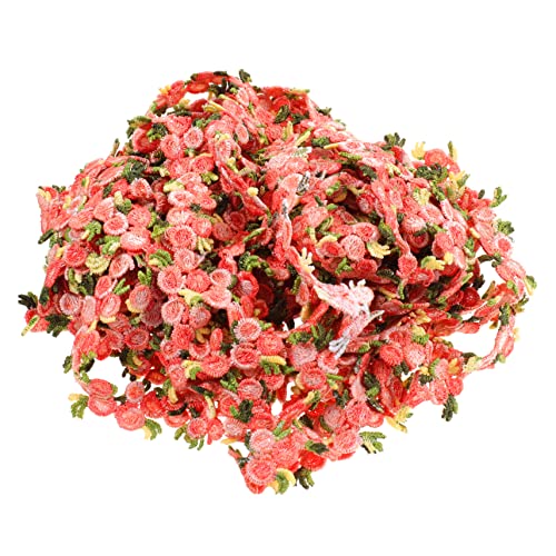 OFFIGAM Blumen Spitzenband Stickerei Wasserlösliche Dekoration für DIY Hochzeitskleider Kleidung Partys und Einladungen Yards pro Blutrot von OFFIGAM