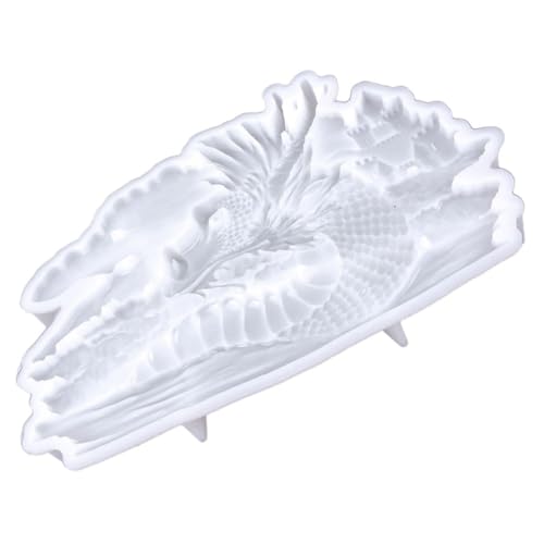 OFFIGAM DIY Silikonform Drachenkopf Gießform Flexible Silikonform für Epoxidharz Kreative Wanddekoration für DIY Handarbeiten Weiß von OFFIGAM