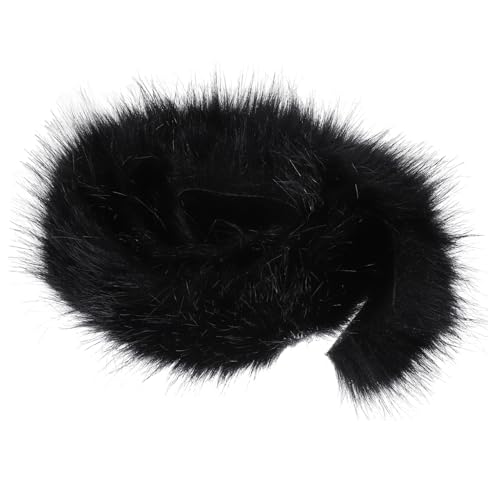 OFFIGAM Faux Fur Dekorband für Bastelprojekte Kunstfellstreifen Schwarz für DIY Kostüme Schuh und Kleiderverzierung Weihnachts und Feiertagsdekoration von OFFIGAM