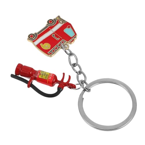 OFFIGAM Feuerwehrmann Schlüsselanhänger Düse Cartoon Münze Requisite Wiederaufladbarer Universal Feuerlöscherhalter Für Fahrzeugdekorationen Tragbare Haken Etiketten Aufkleber von OFFIGAM