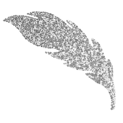 OFFIGAM Glitzerblatt Patch Strass Aufnäher für Kleidung DIY Dekoration für Taschen und Accessoires Handgefertigtes Design Einfach zu Verwenden und Vielseitig Anwendbar Silberfarben von OFFIGAM