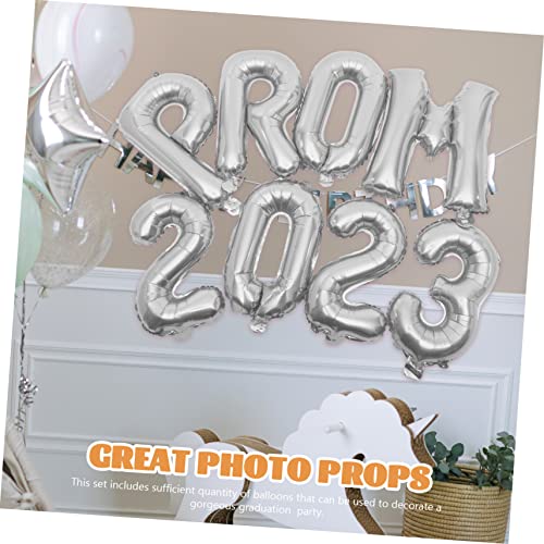 OFFIGAM Graduationsballons Aluminiumfolie Silberne Party Dekoration Abschlussfeier Schulabschluss Party Zubehör Festliche Luftballons für von OFFIGAM