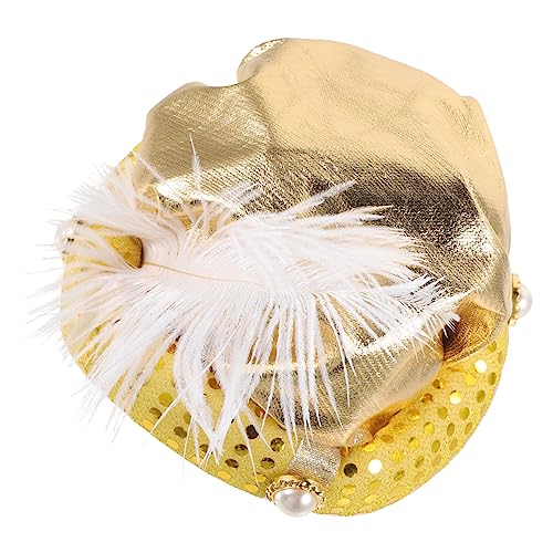 OFFIGAM Halloween -Partyhut Stroh Hüte Goldhut Unisex erste dekorativer Federhut Federkappen Performance-Hut-Requisite Festivalhut dekorativer Karnevalshut HAT -Prop Tuch von OFFIGAM