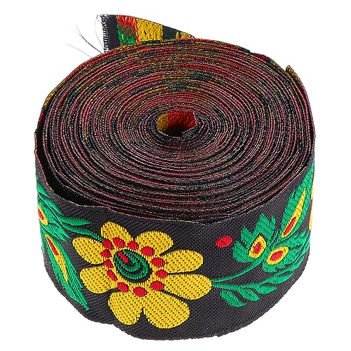 OFFIGAM Jacquard-Gurtband Gänseblümchenband Spitze Stickerei Band blau gewebter Vintage-Besatz gestickte gewebte trimmen gestickte Borte blumenbesticktes band Polyestergarn Schwarz OFFIGAM Jacquard-Gurtband Gänseblümchenband Spitze Stickerei Band blau gewebter Vintage-Besatz gestickte gewebte trimmen gestickte Borte blumenbesticktes band Polyestergarn Schwarz von OFFIGAM