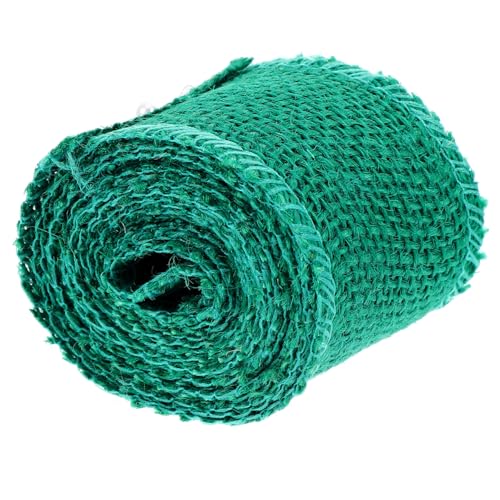OFFIGAM Jute Dekorationsband Rolle Grün Handgemachtes Sackleinen für Hochzeits und Weihnachtsdekoration Bastelarbeiten Geschenkverpackungen und Kränze von OFFIGAM