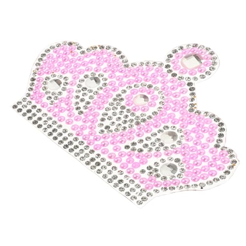 OFFIGAM Krone Aufnäher mit Strass Rosa Applikation für Kleidung zum Aufbügeln für Jacken Schuhe und Hüte Langlebig und Dekorativ von OFFIGAM