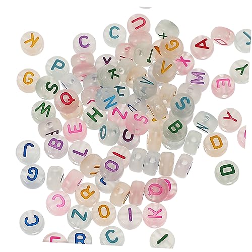 OFFIGAM Luminous Acrylperlen DIY Bastelperlen für Armband und Schmuckherstellung Farbige Herzen Buchstaben und Muster für Kreative Projekte und Dekorationen von OFFIGAM