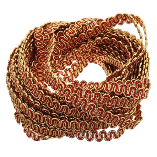 OFFIGAM Metallic Wellenrand Zierband Rot und Gold für Kleidung Schmuck und DIY Bastelprojekte Leicht Tragbar Vielseitig Einsetzbar OFFIGAM Metallic Wellenrand Zierband Rot und Gold für Kleidung Schmuck und DIY Bastelprojekte Leicht Tragbar Vielseitig Einsetzbar von OFFIGAM