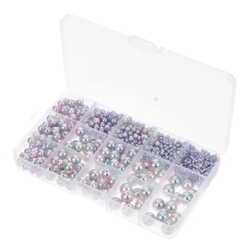 OFFIGAM Runde Künstliche Perlen für DIY Halskette Fächer Umweltfreundliches Harzmaterial für Schmuckherstellung Armbänder und Dekorationen von OFFIGAM