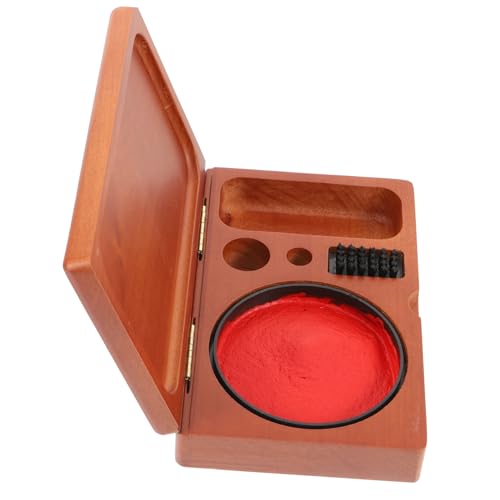 OFFIGAM Vintage Holzstempel Aufbewahrungsbox Tragbarer Tintenpaste Container für Stempel Stempelkissen Praktische Organisation für Bastelbedarf Reisen von OFFIGAM